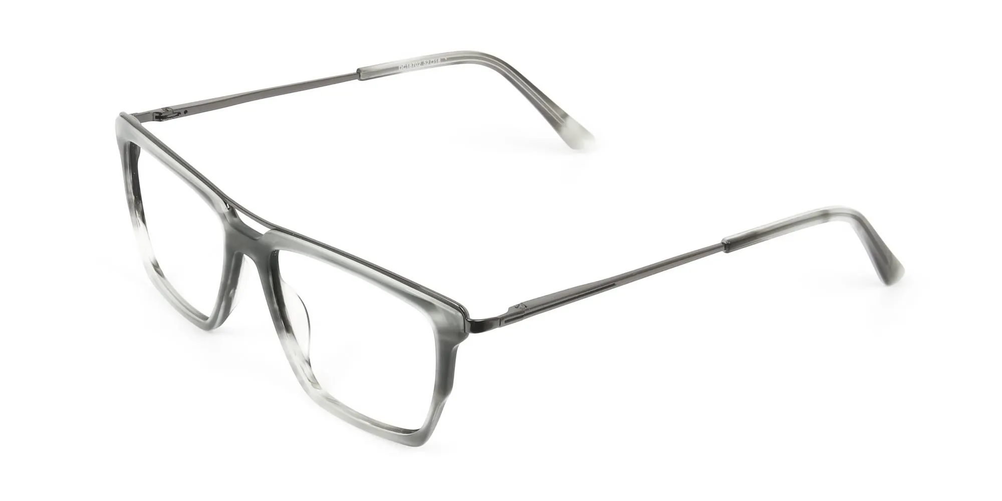 Gunmetal & Marble Grey Double Bridge Glasses - 2