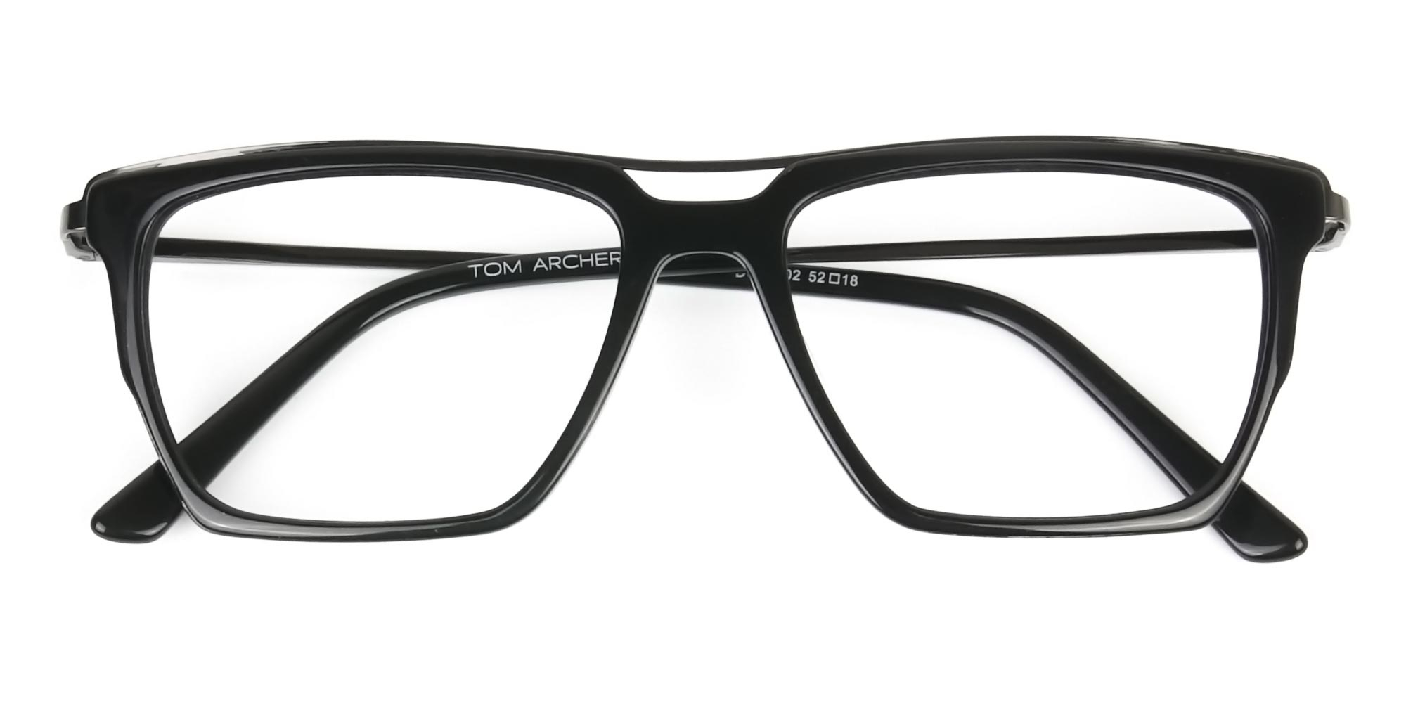 Black & Gunmetal Mixed Material Eye Frame - 1