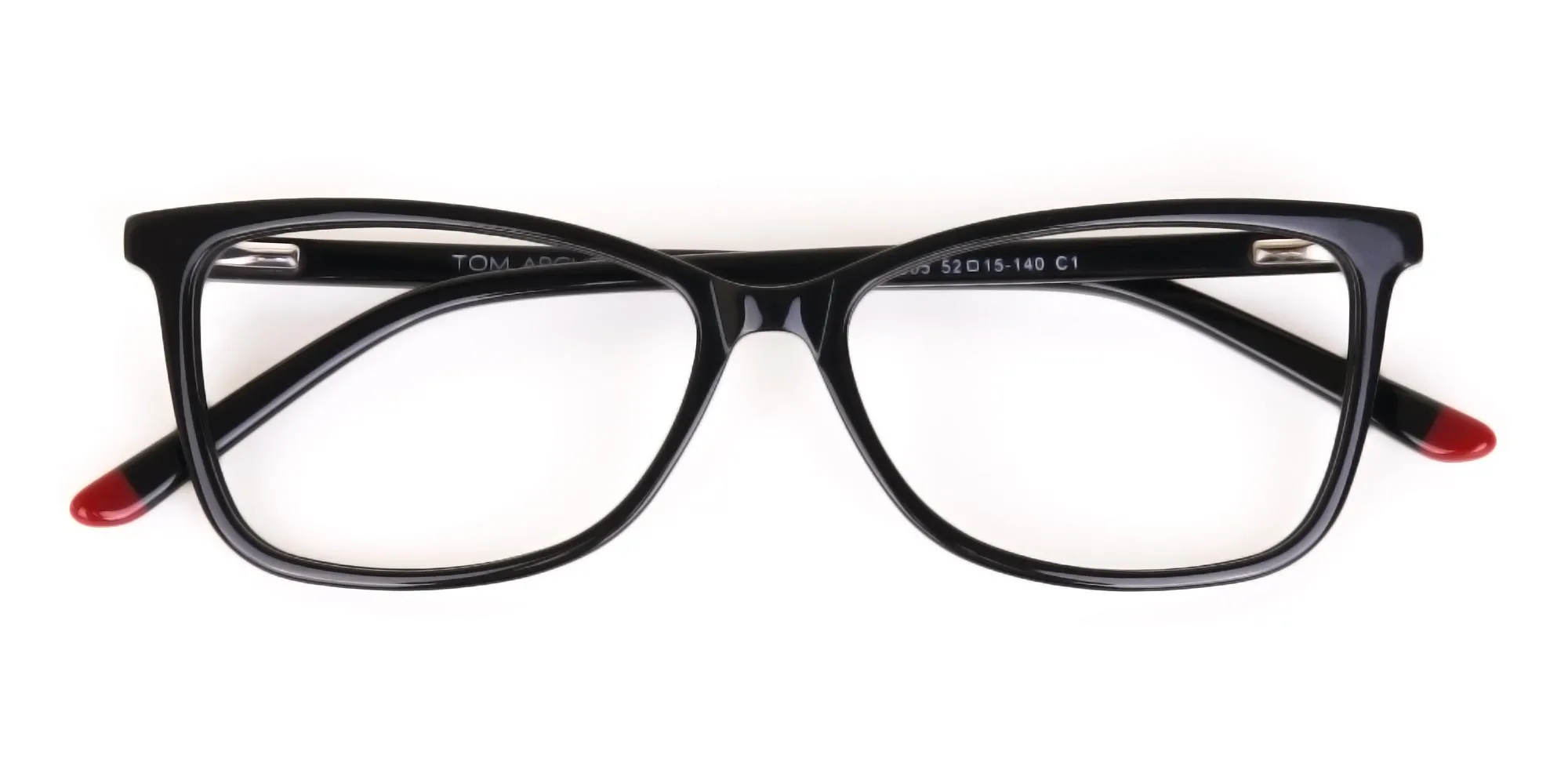 Black Cat-Eye Rectangular Eyeglasses Frame Women -2