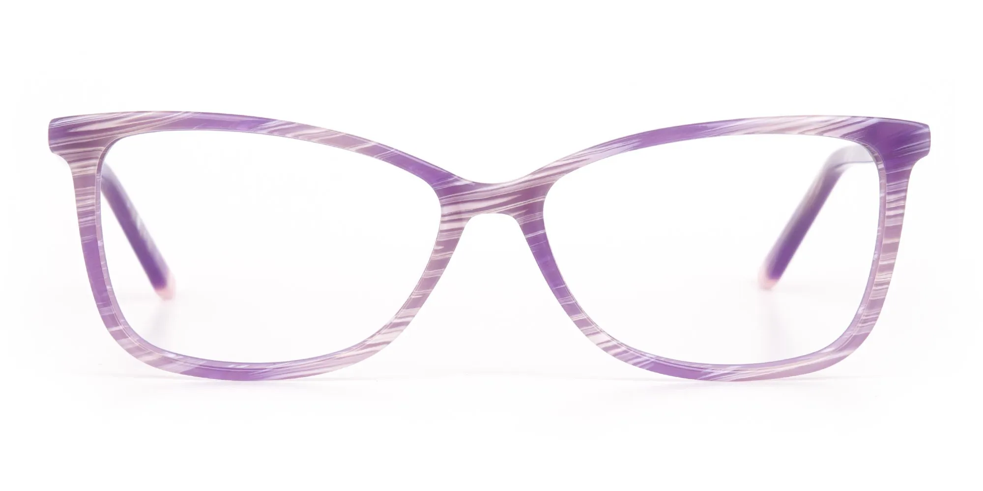 Purple Cat Eye Glasses with Lavender Stripes-2