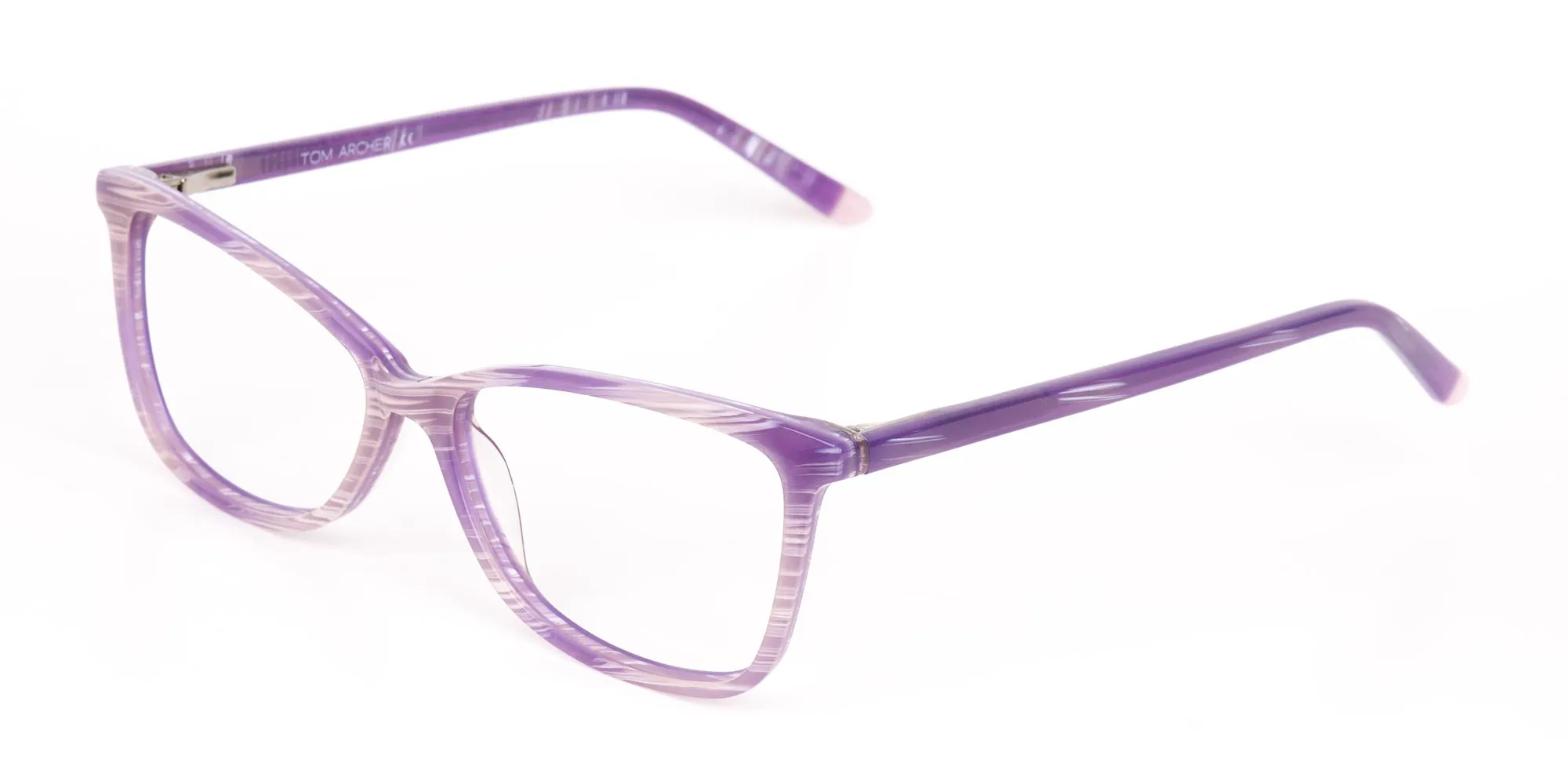 Purple Cat Eye Glasses with Lavender Stripes-2