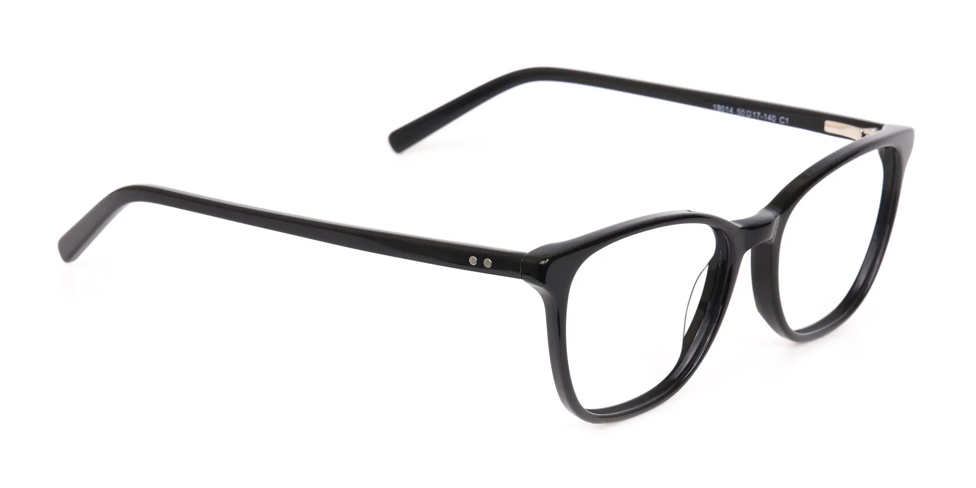 Black Square Acetate Eyeglasses Unisex-2