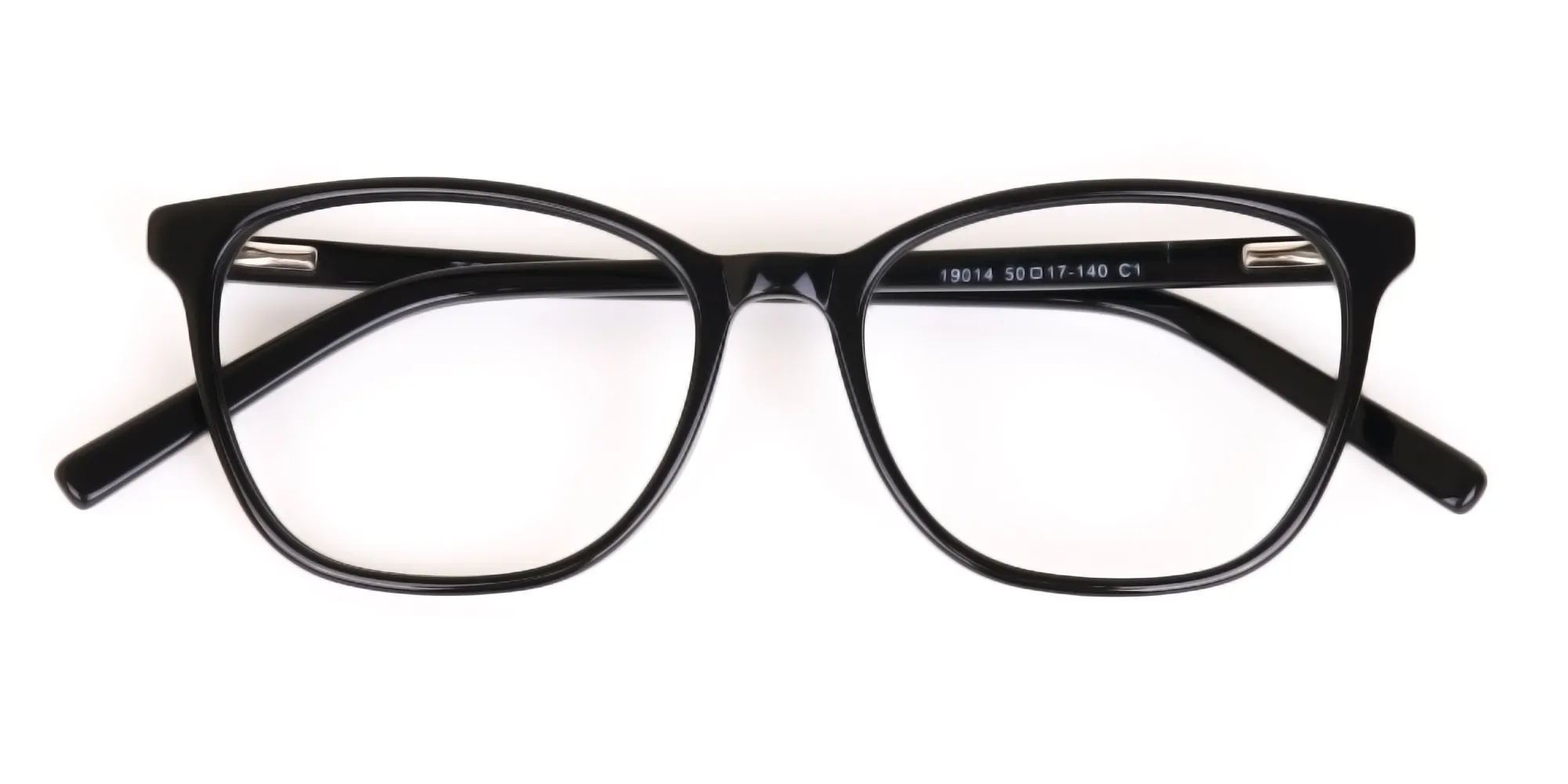 Black Square Acetate Eyeglasses Unisex-2