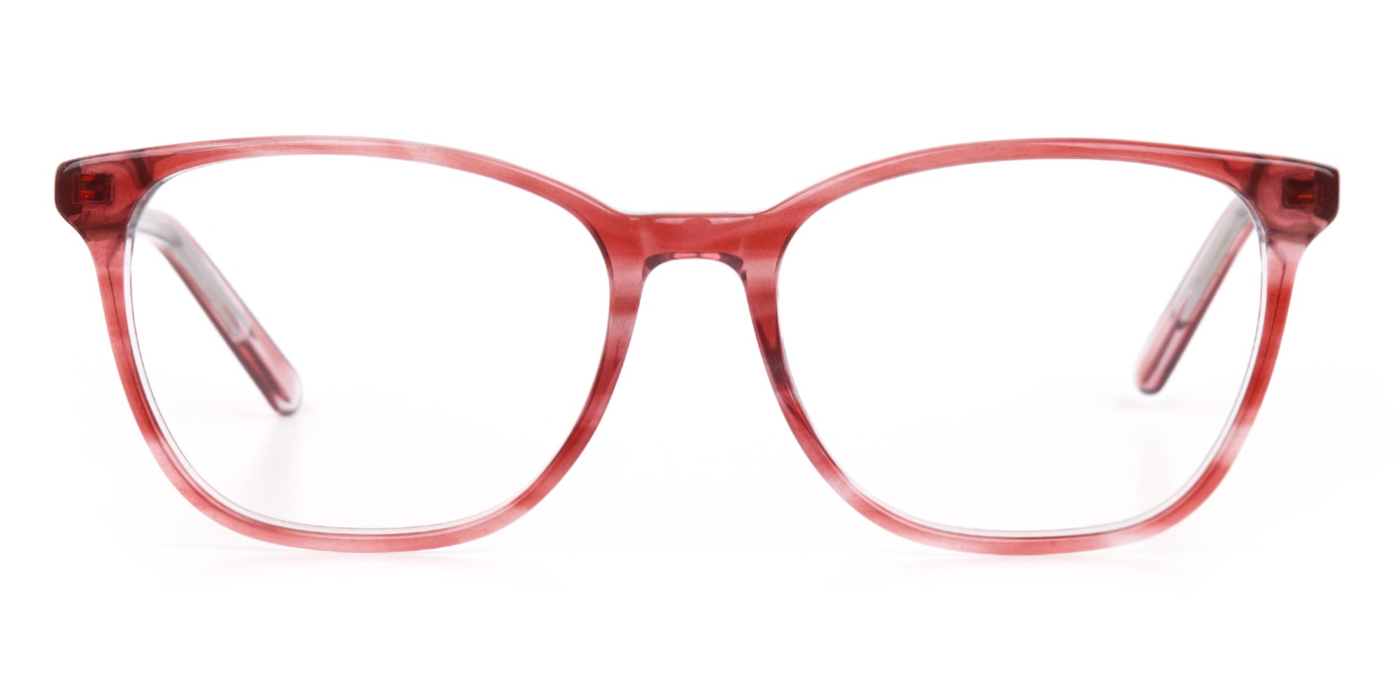 Translucent Rose Red Wayfarer Acetate Glasses-1