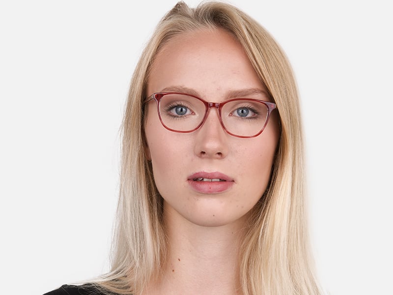 Translucent Rose Red Wayfarer Acetate Glasses-1