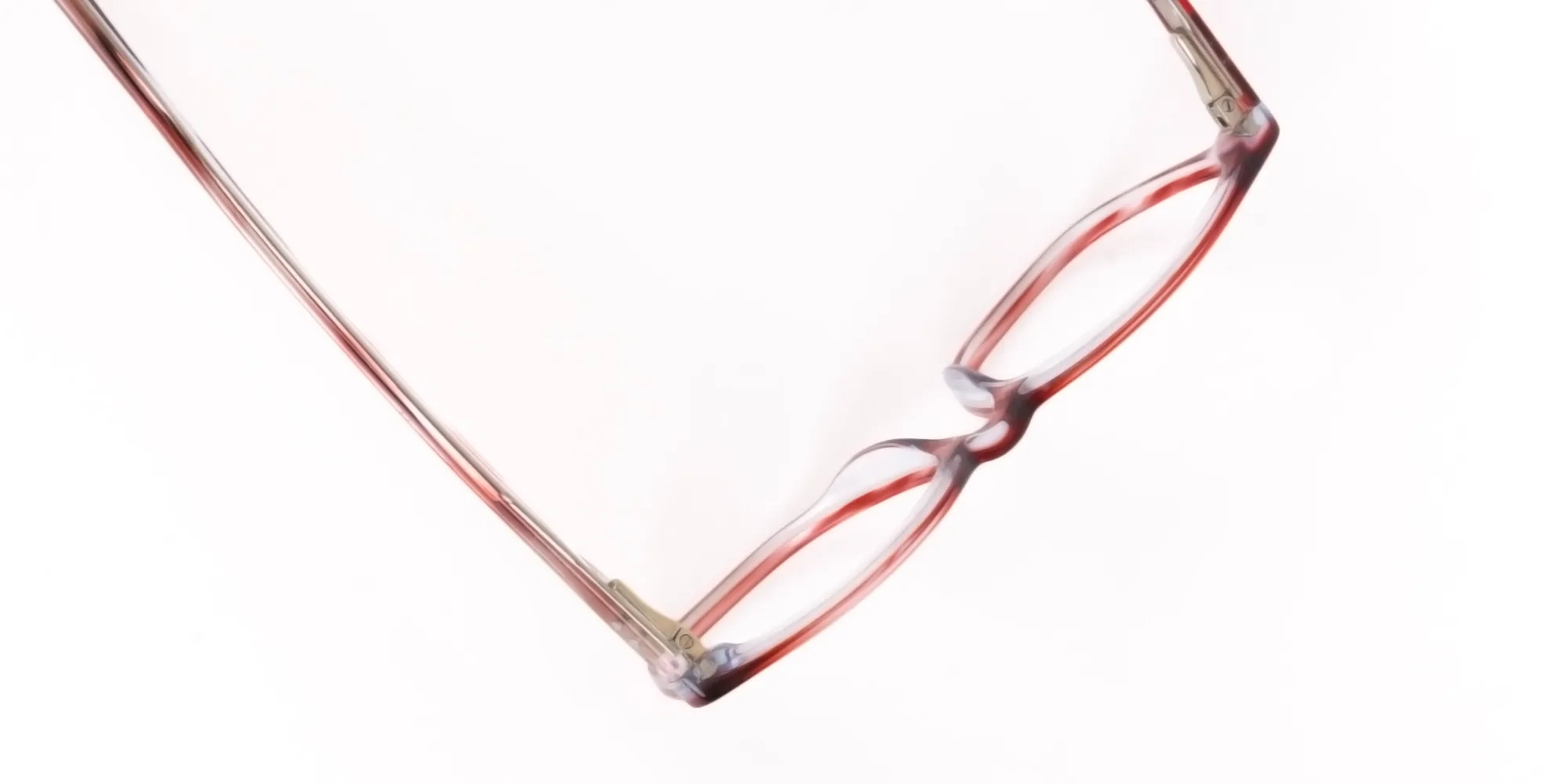 Translucent Rose Red square Acetate Glasses-2