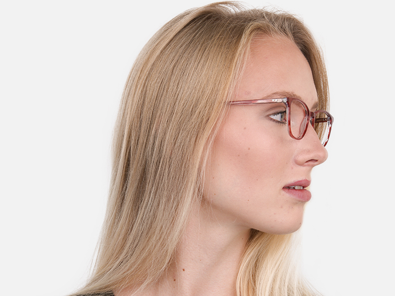 Translucent Rose Red Wayfarer Acetate Glasses-1