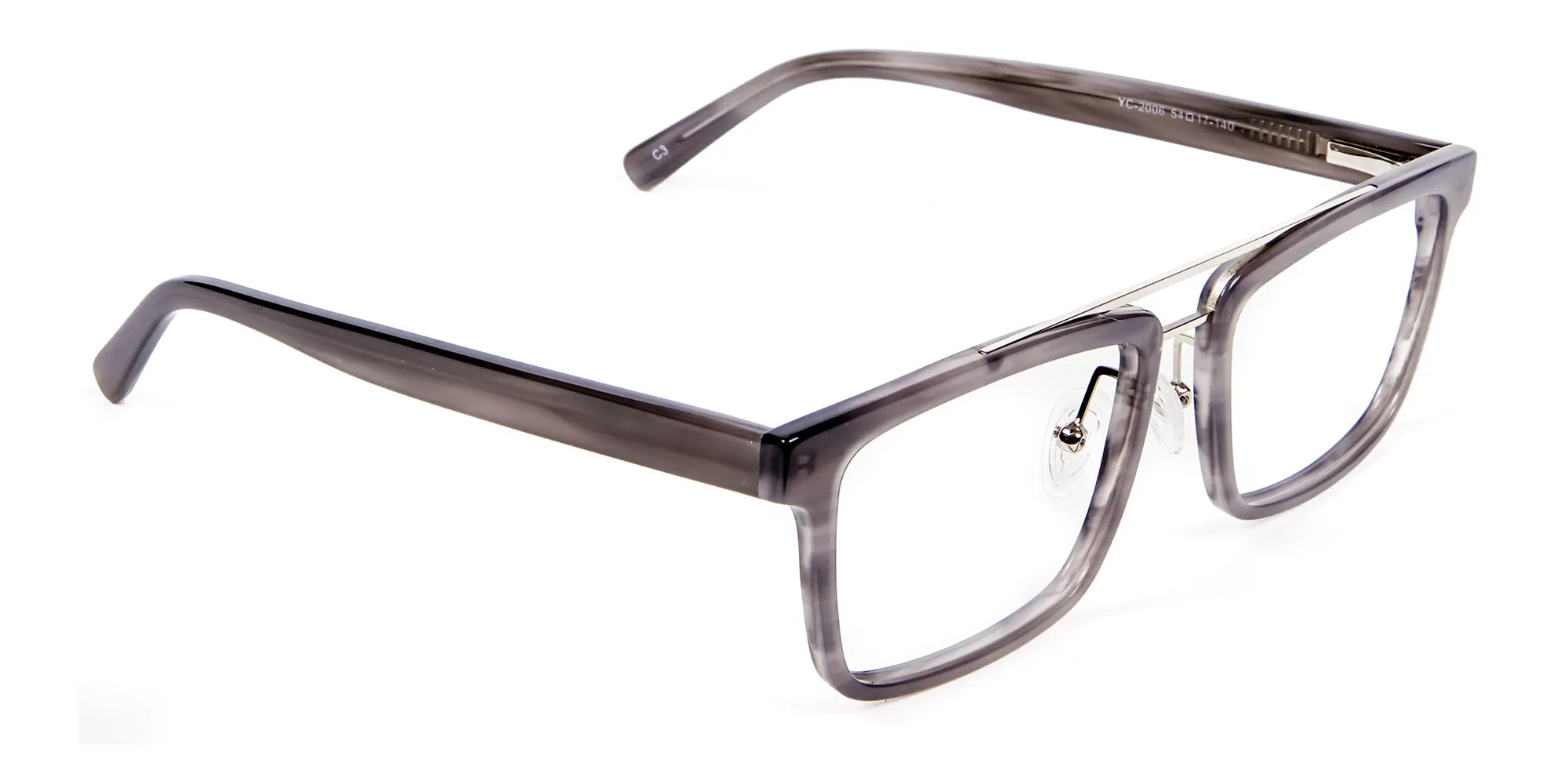 Smudge Lined Grey Glasses - 1