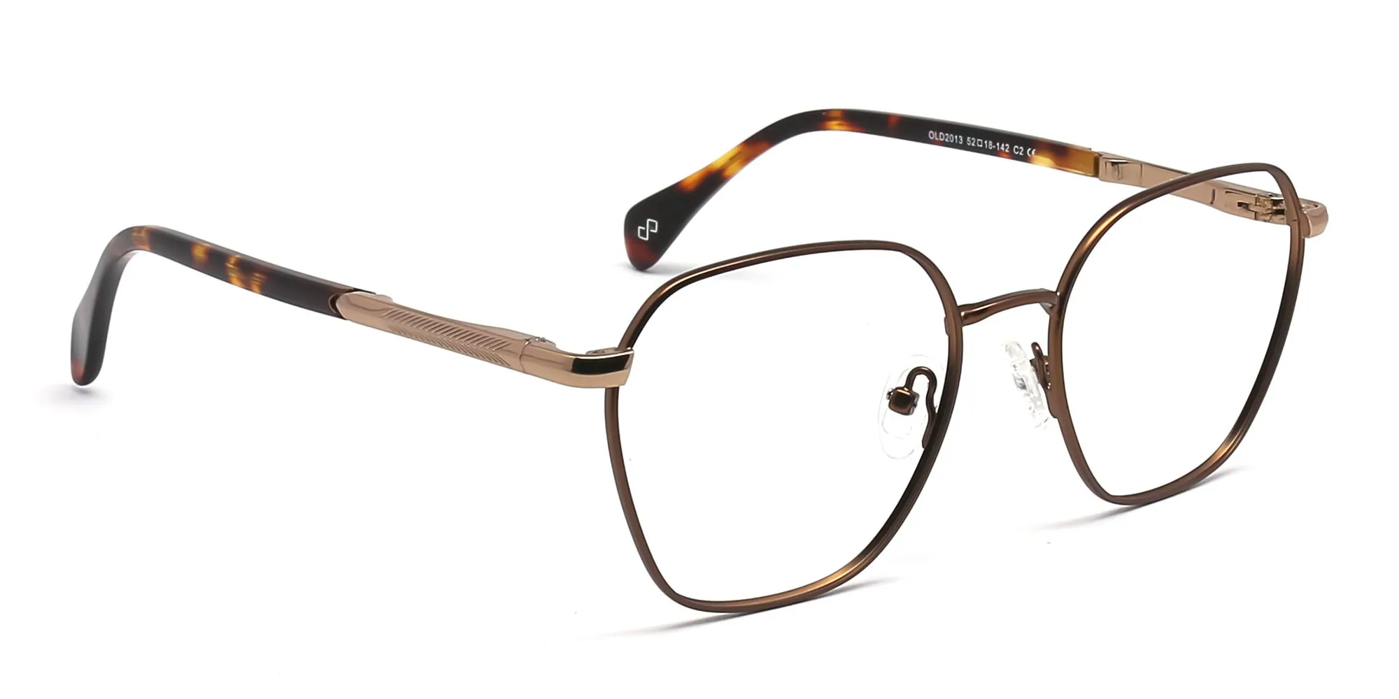 Brown Geometric Full Rim Glasses-2