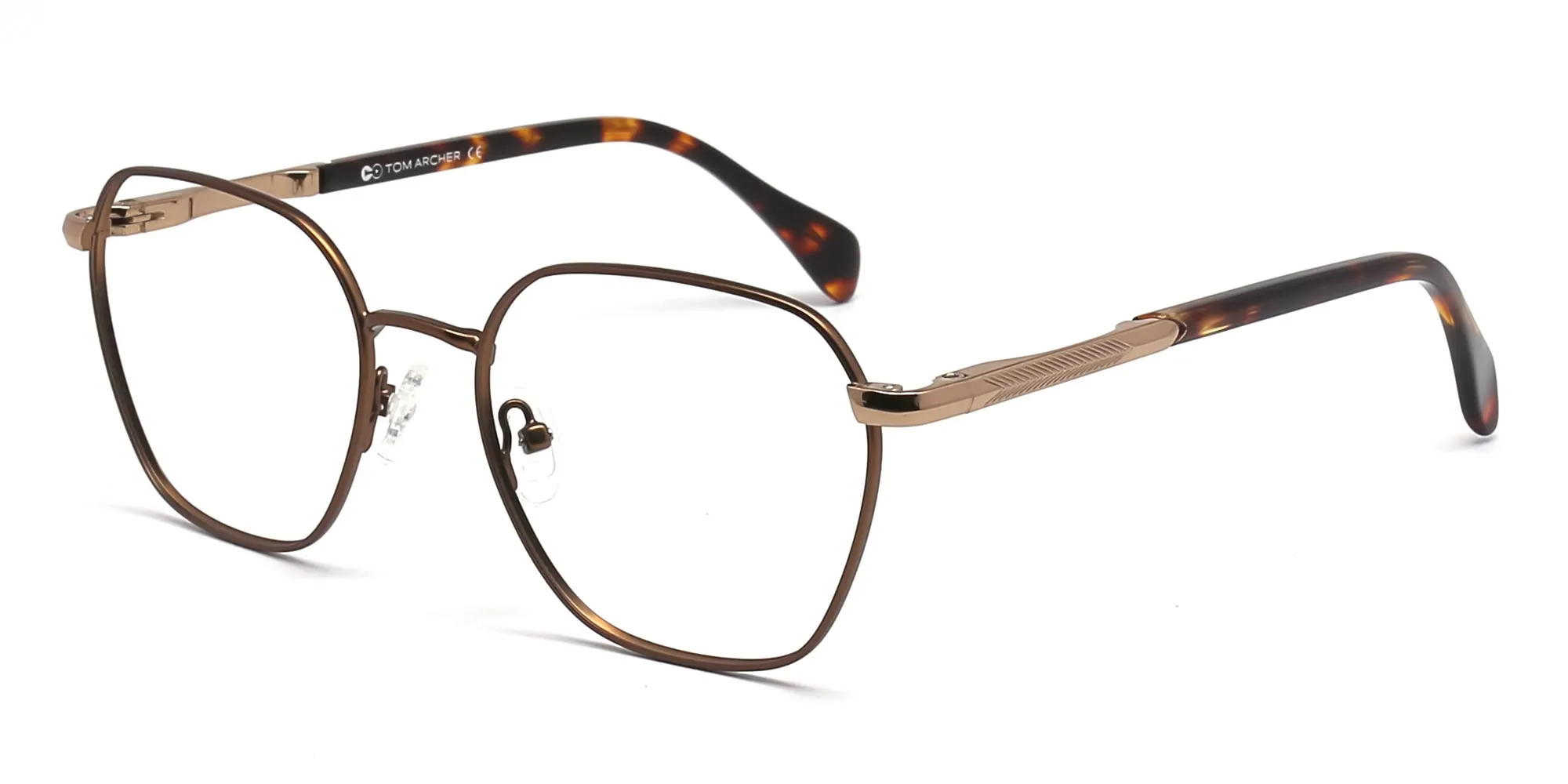 Brown Geometric Full Rim Glasses-2