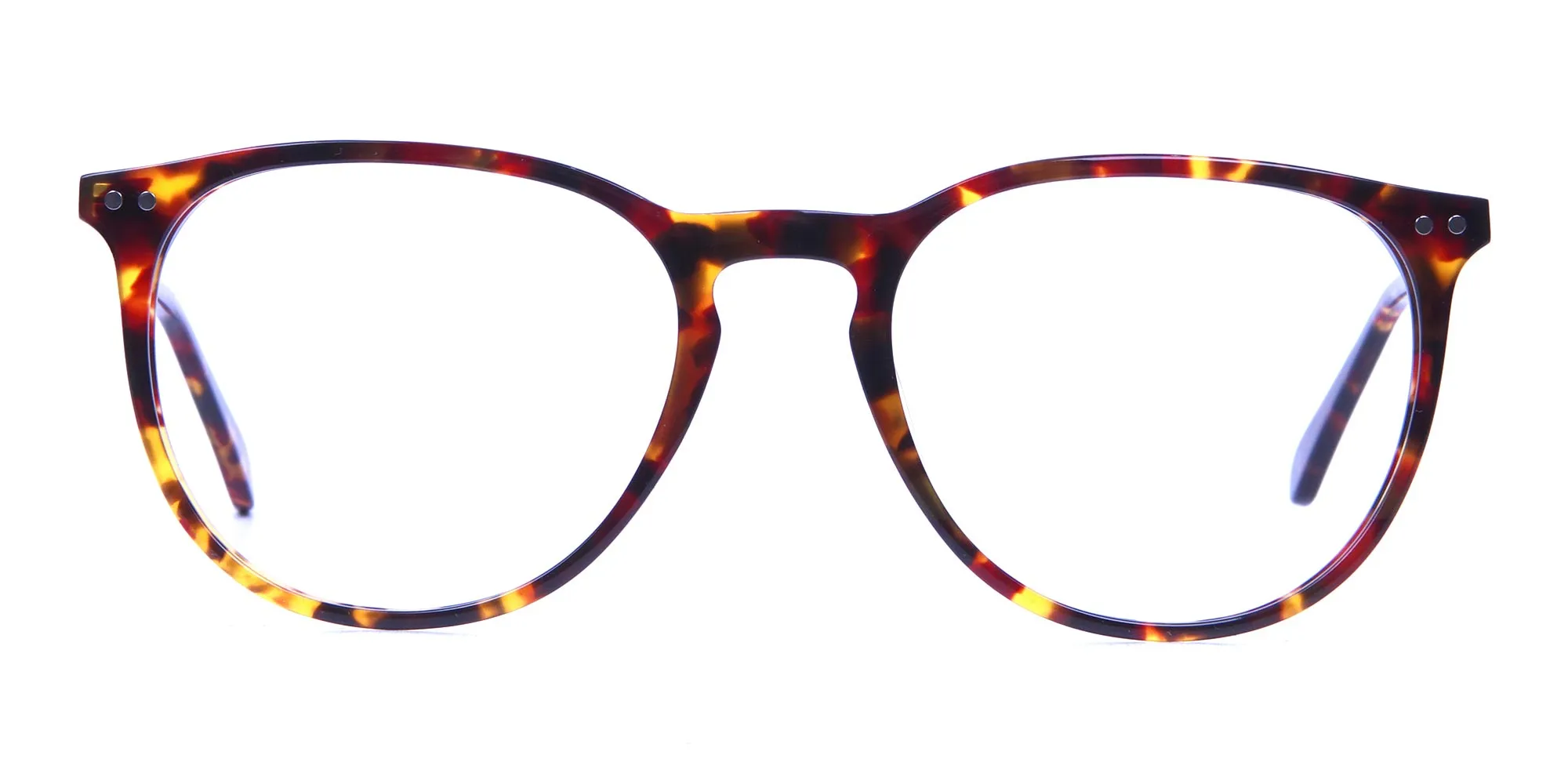 Neutral Round Glasses in Tortoiseshell Colour - 1