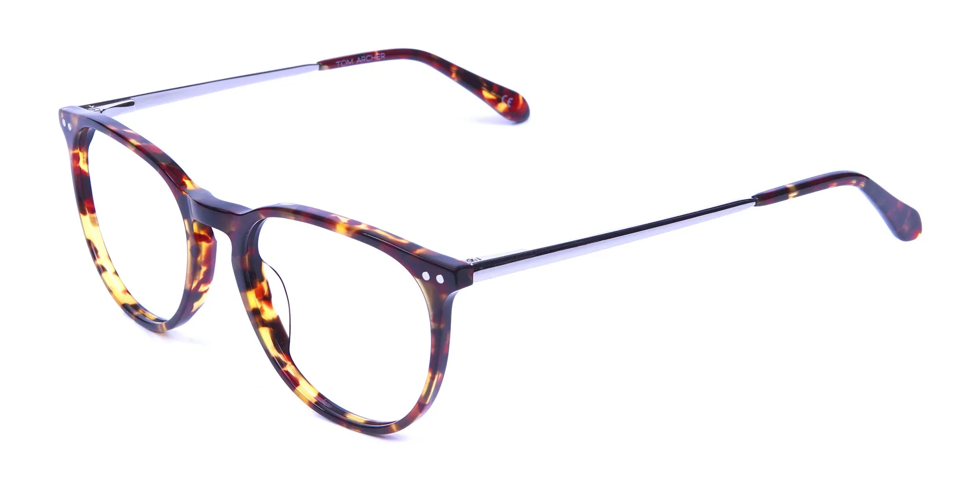 Neutral Round Glasses in Tortoiseshell Colour - 1