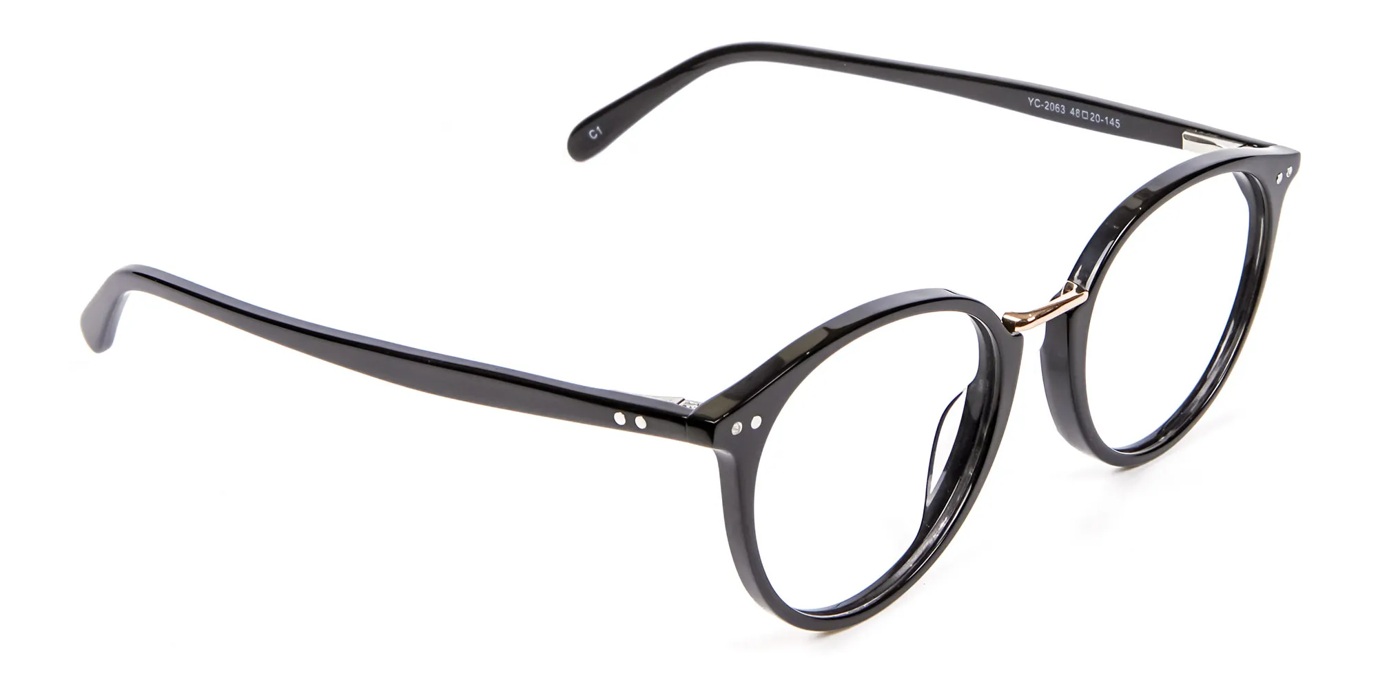 Round Glasses in Black - 1