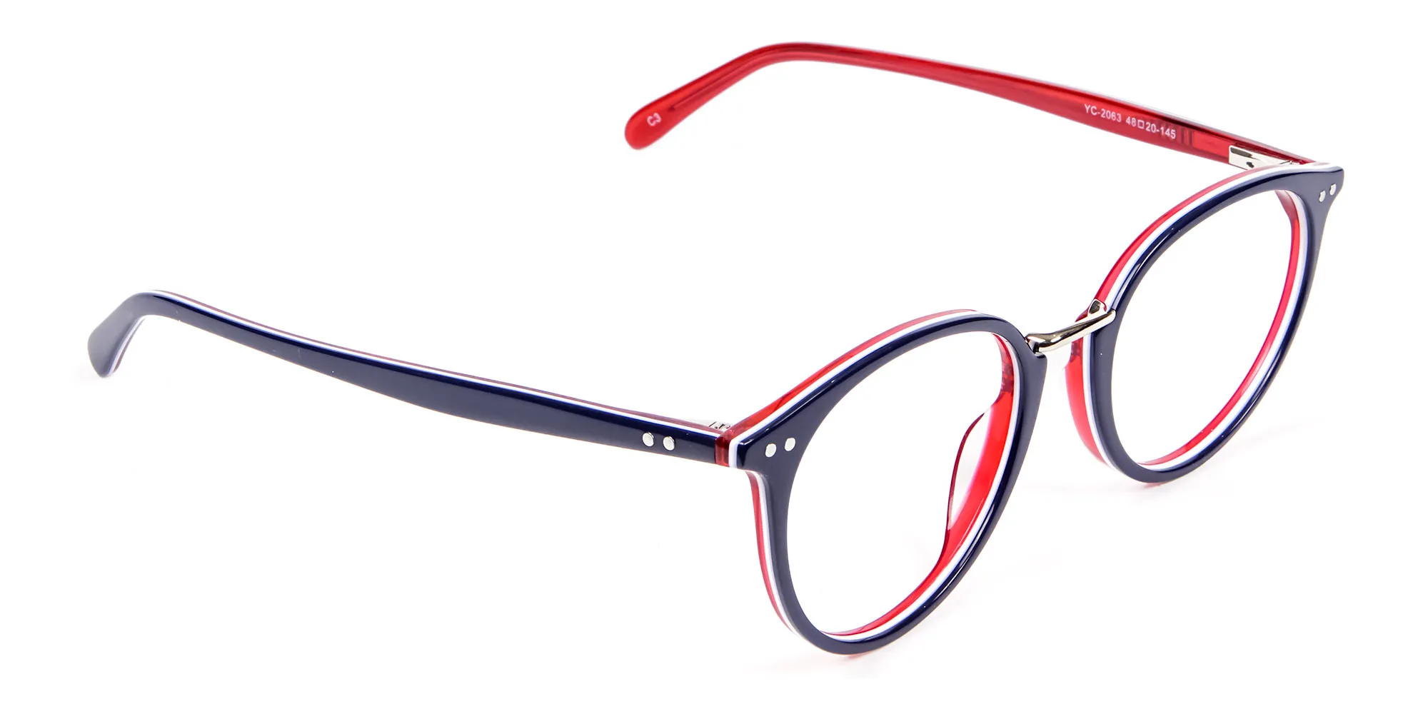 Navy Blue & Red Glasses - 1