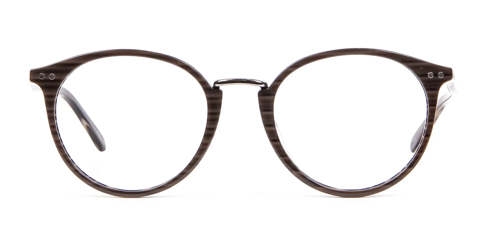 Grey Walnut Round Glasses Unisex - 1