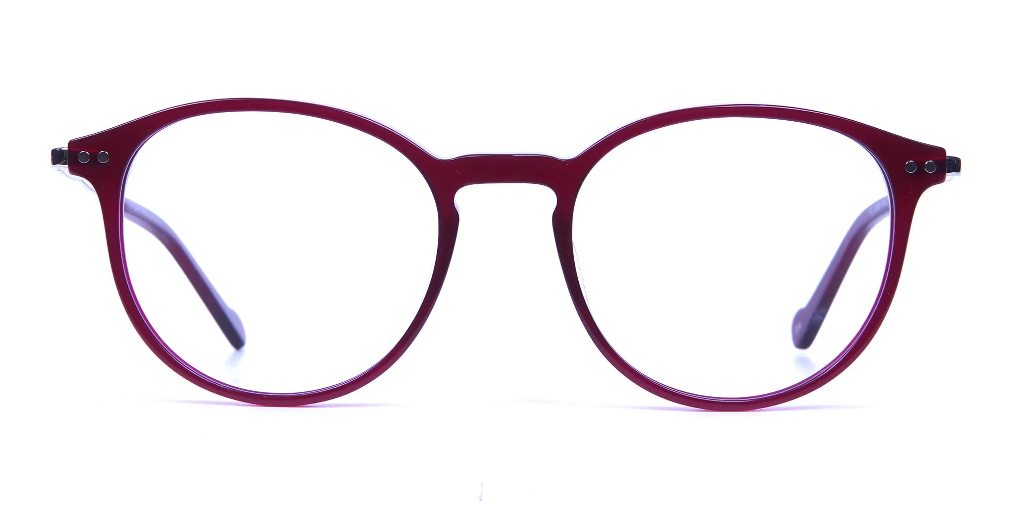 Burgundy red framed glasses -1