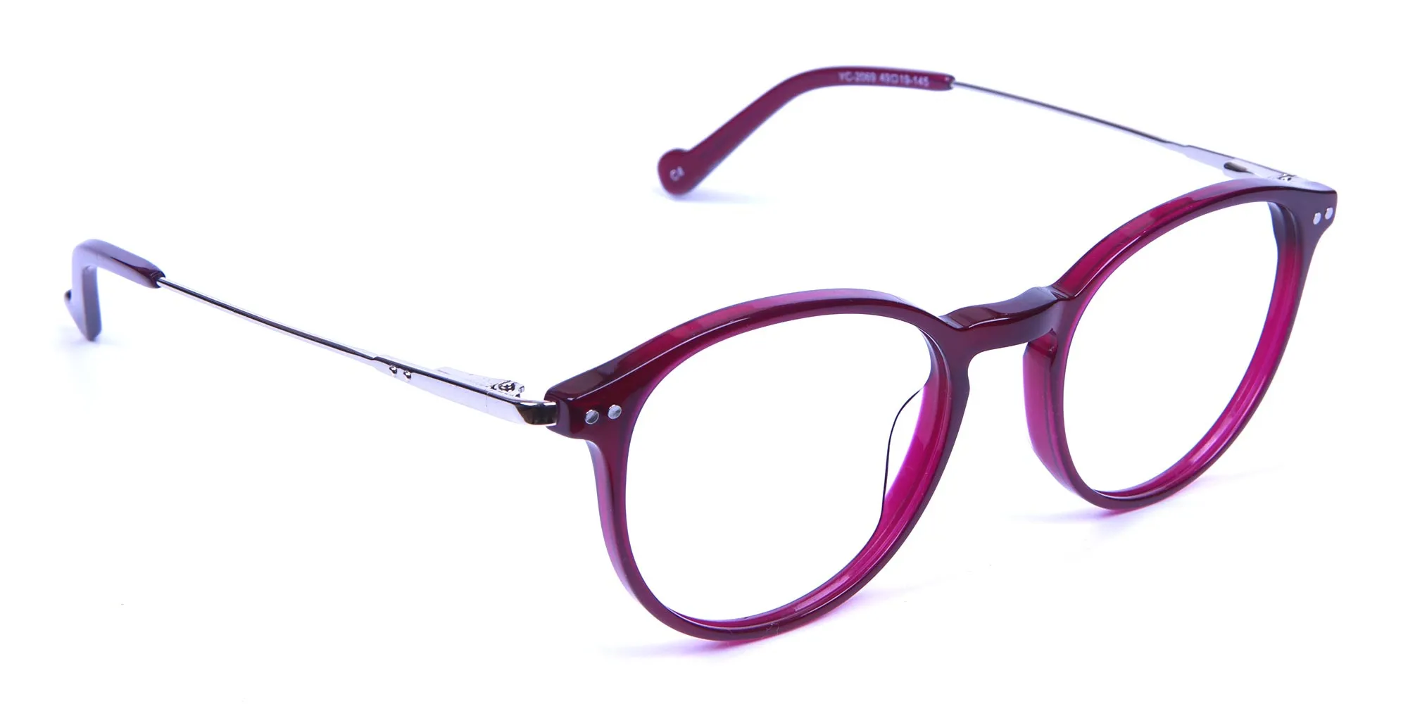 Burgundy red framed glasses -1