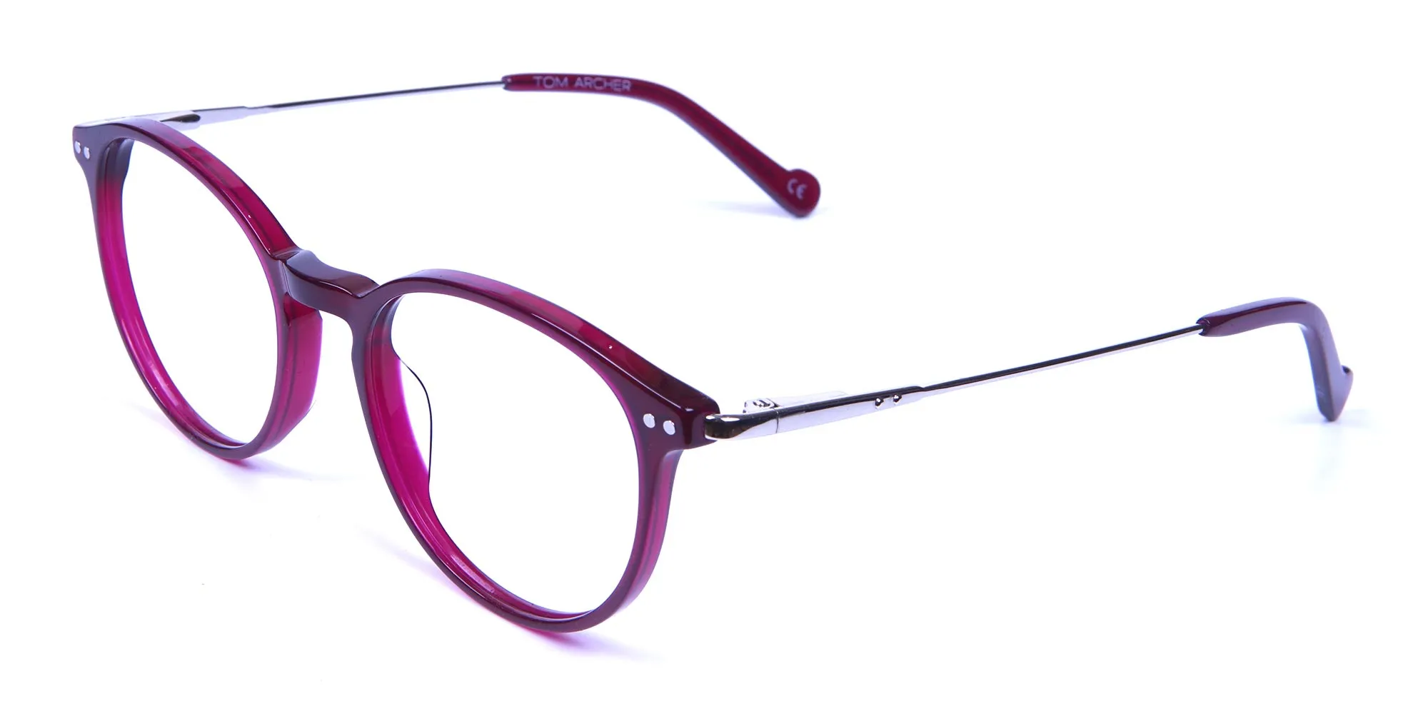 Burgundy red framed glasses -1