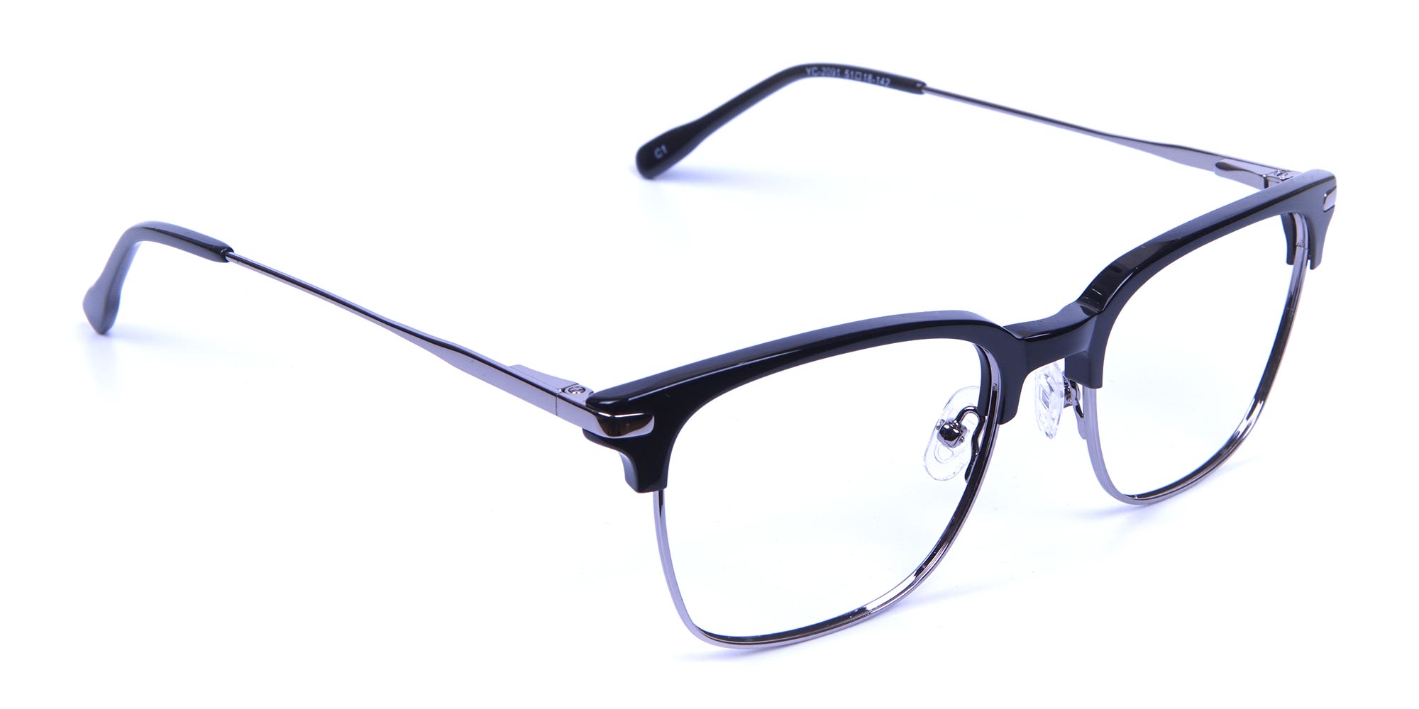 Black and Silver Browline Glasses