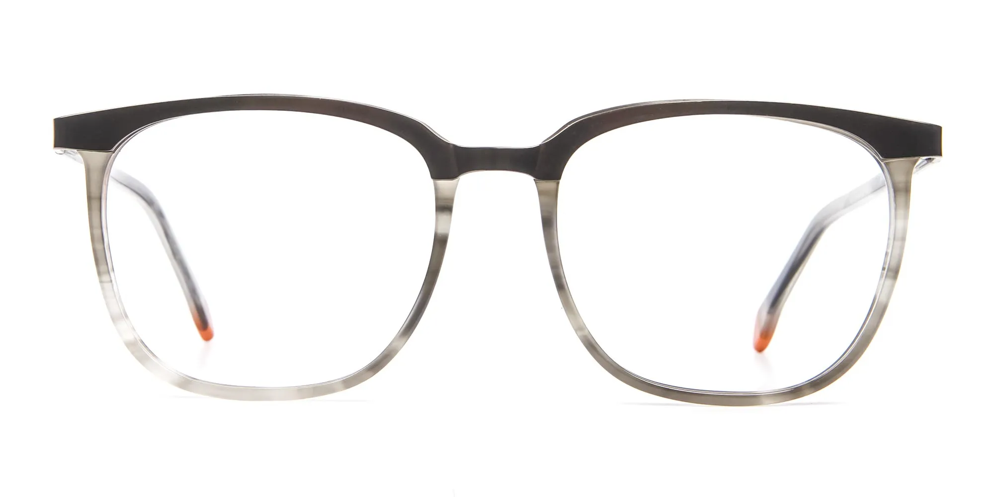 Silver Grey Square Glasses - 1