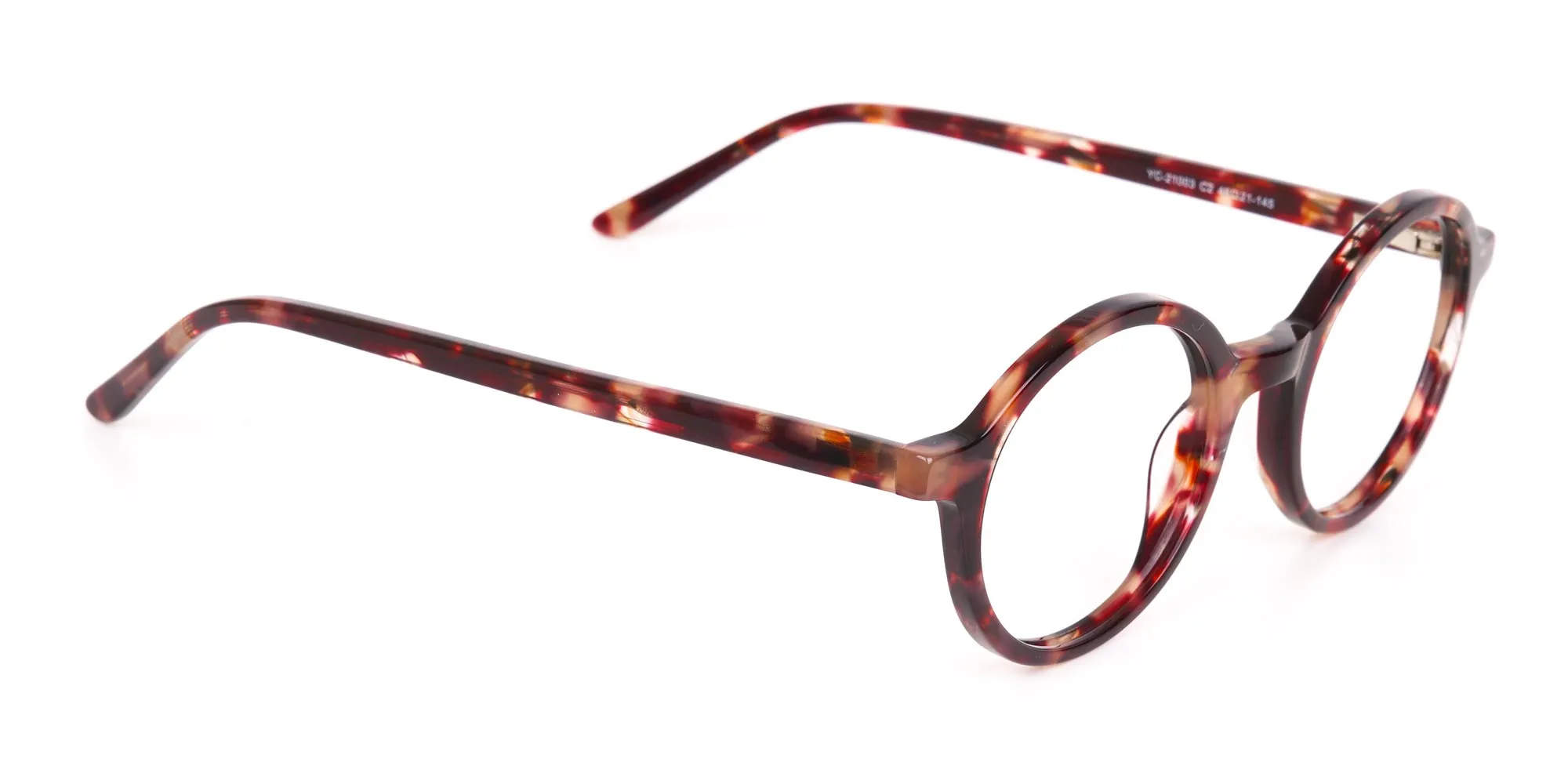 Tortoise Round Acetate glasses Frame Unisex-2