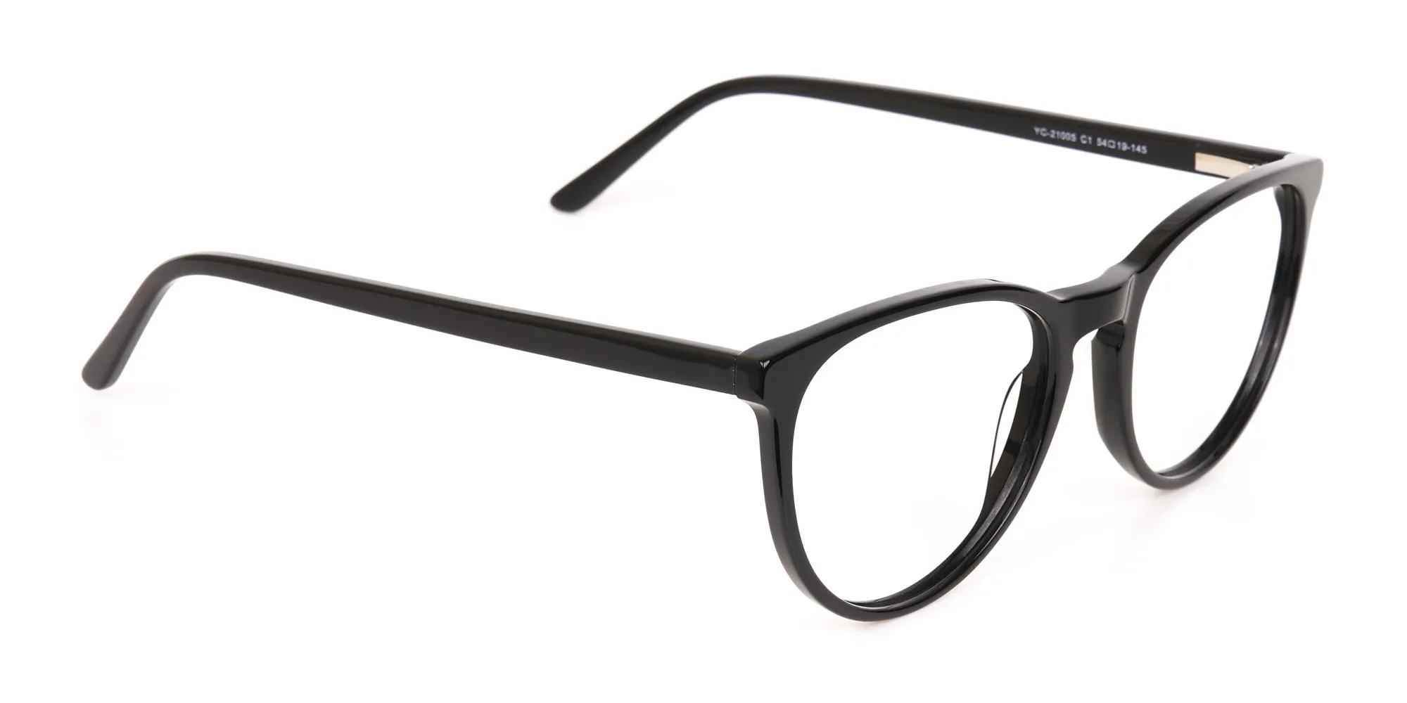 Black Acetate Round Eyeglasses Frame Unisex-2
