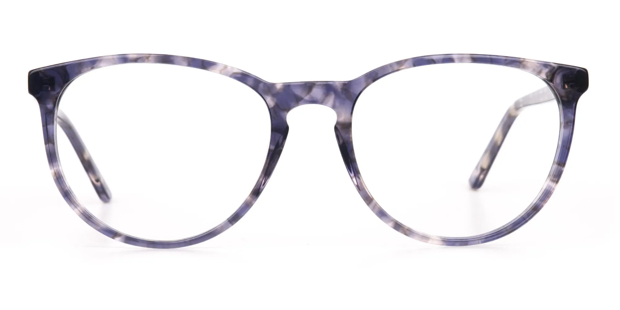 Dusty Blue Tortoise Acetate Round Glasses Frame-2