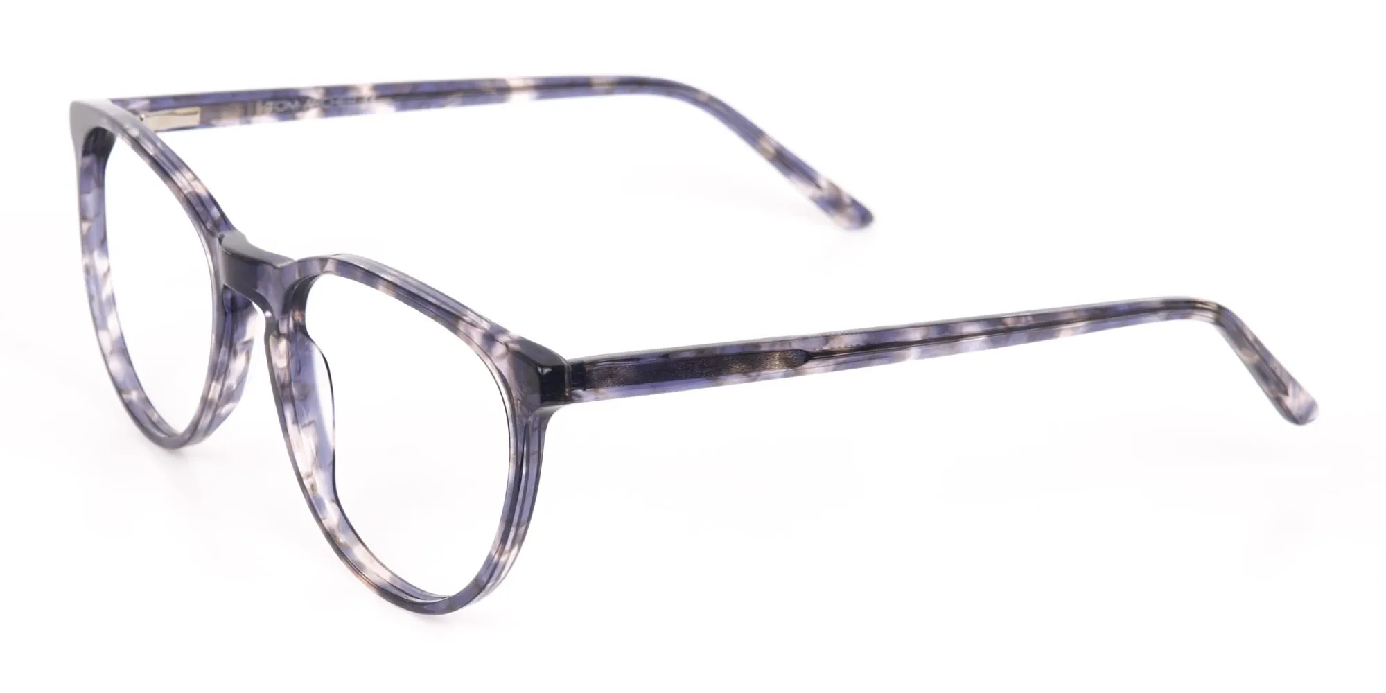 Dusty Blue Tortoise Acetate Round Glasses Frame-2