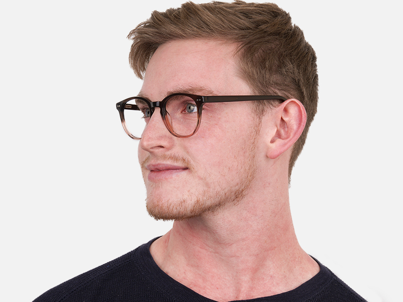 Mocha Brown & Crystal Beige Two-Tone Glasses-1