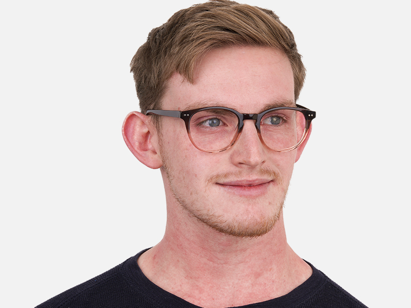 Mocha Brown & Crystal Beige Two-Tone Glasses-1