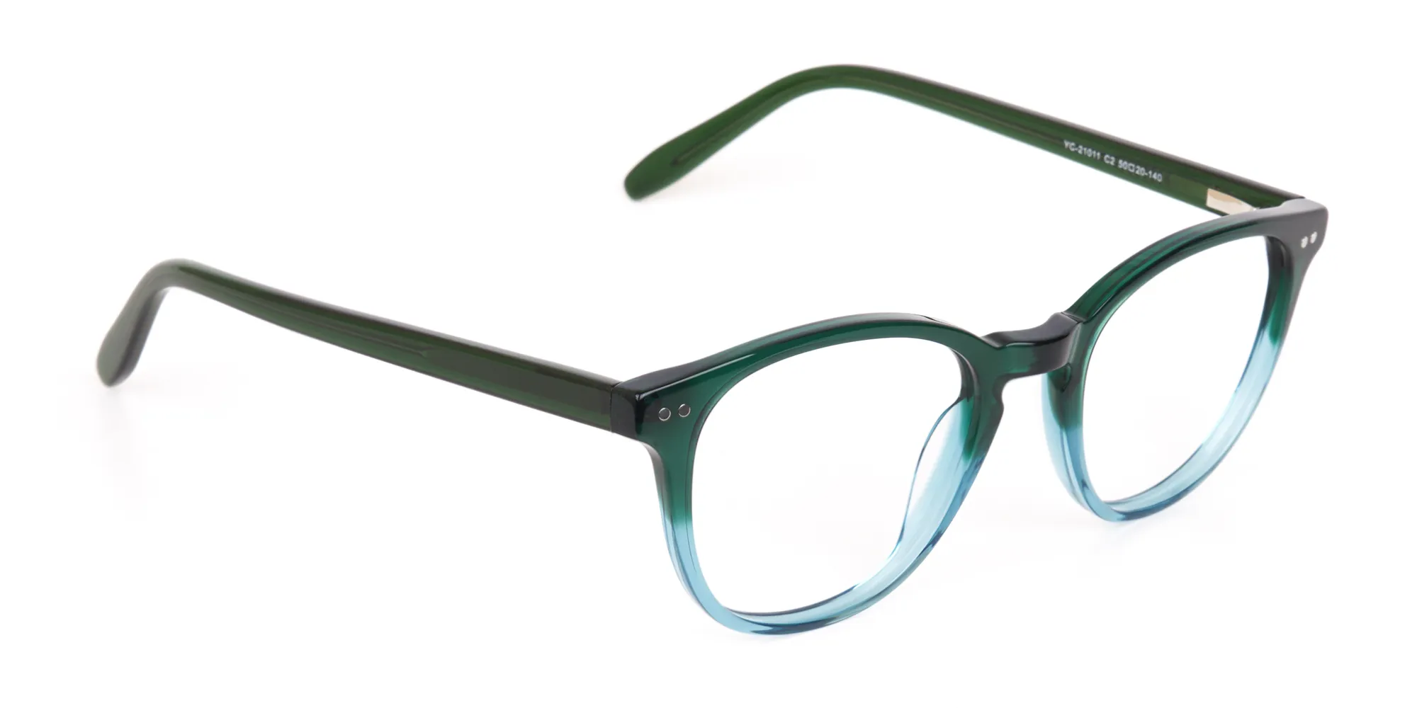 Hunter Green & Teal Two-Tone Glasses-2