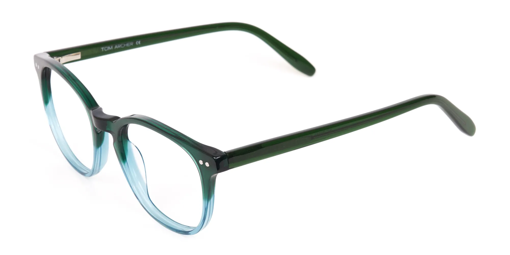 Hunter Green & Teal Two-Tone Glasses-2