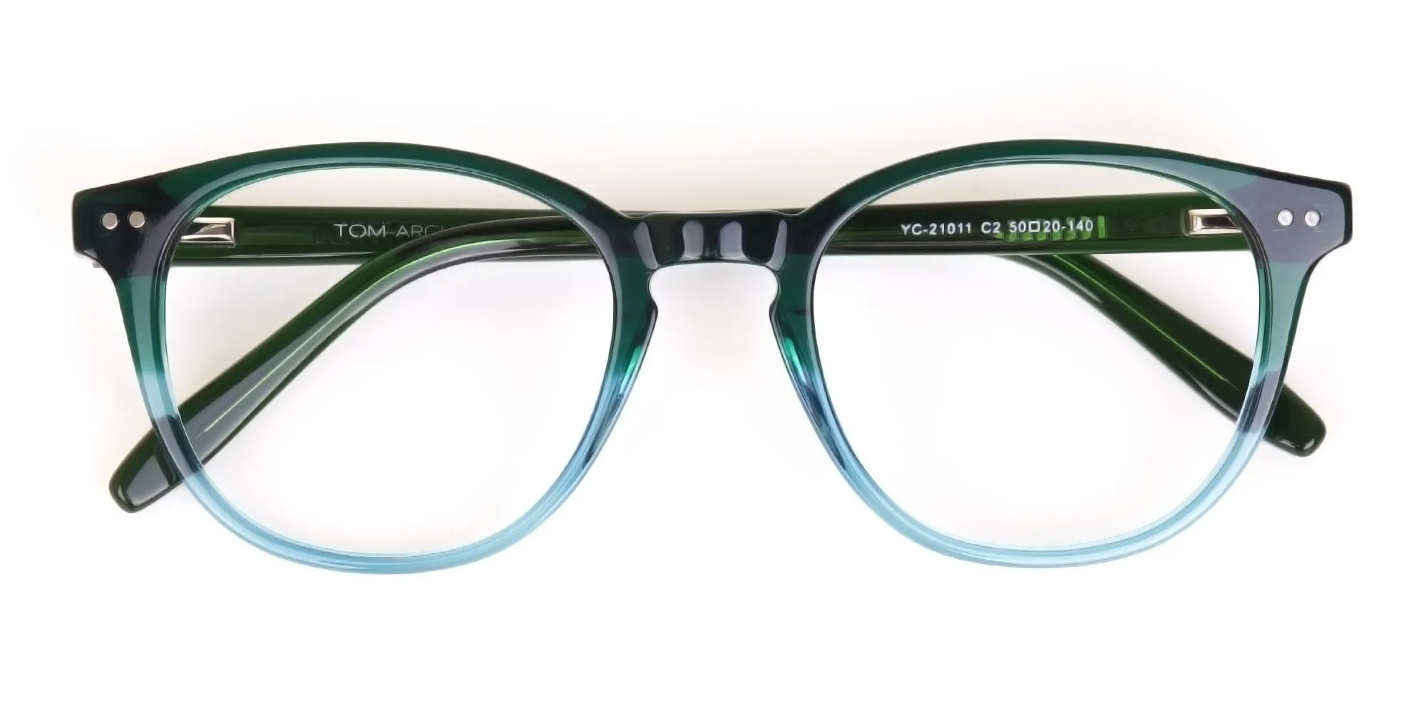 Hunter Green & Teal Two-Tone Glasses-2