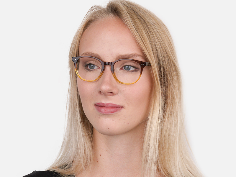 Crystal Brown & Honey Havana Two-Tone Glasses-1