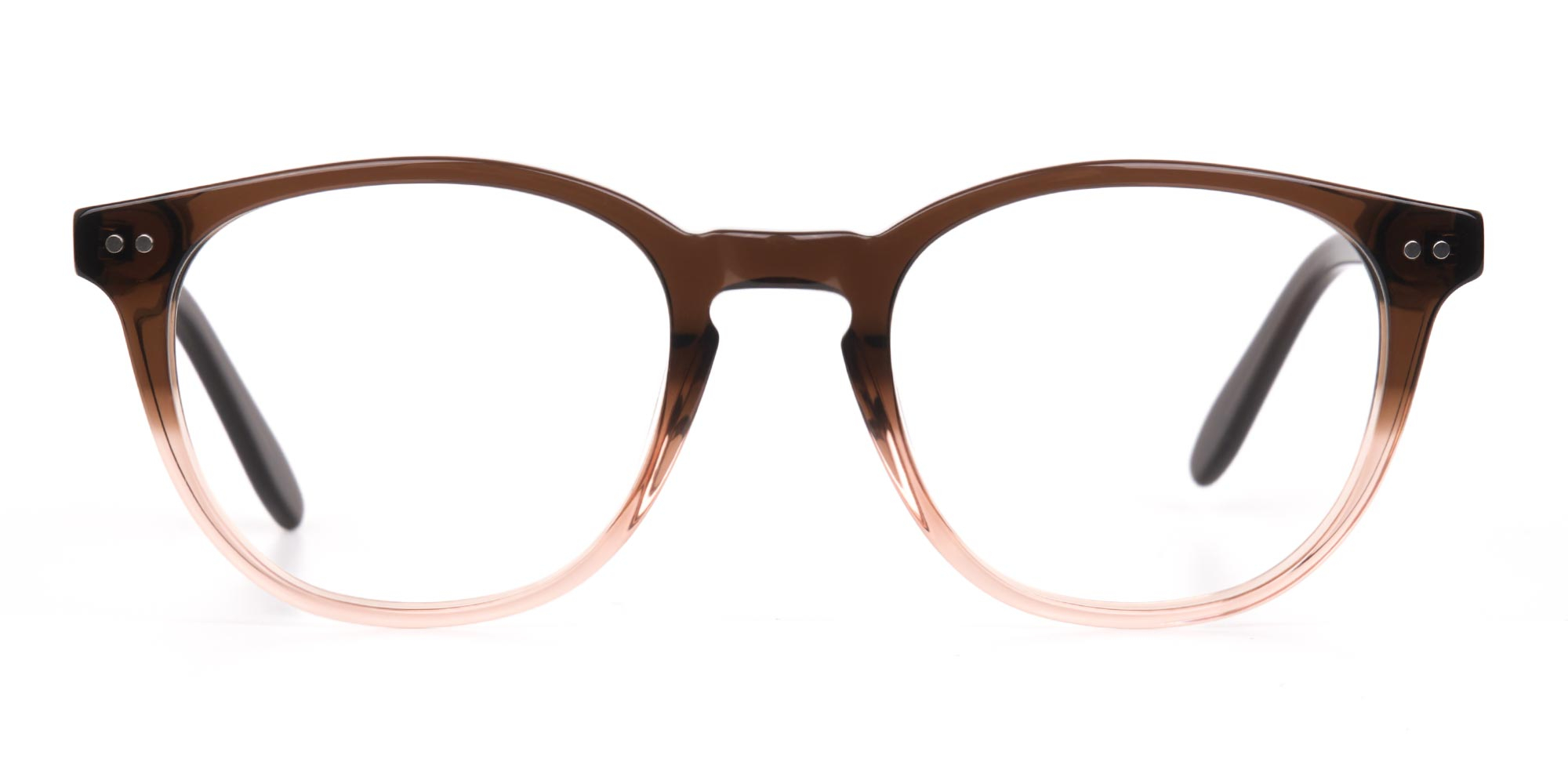 Mocha Brown & Crystal Beige Two-Tone Glasses-1