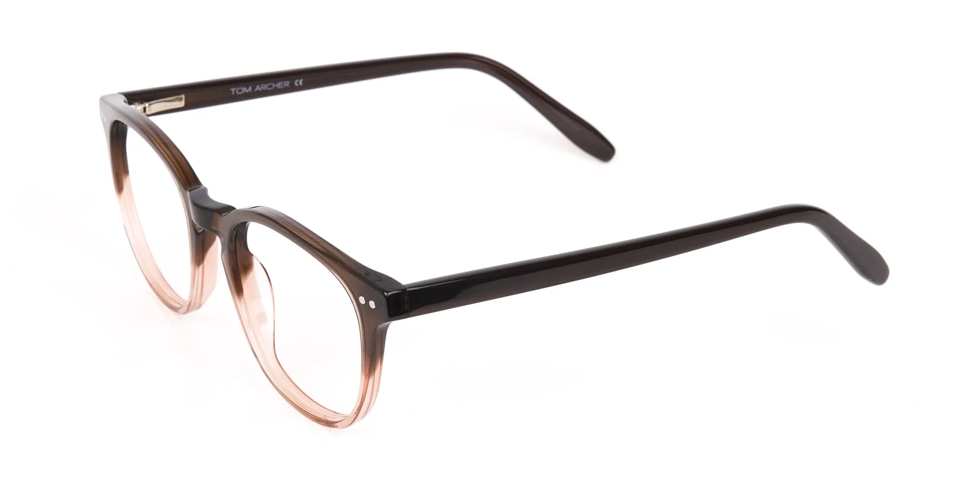 Mocha Brown & Crystal Beige Two-Tone Glasses-2