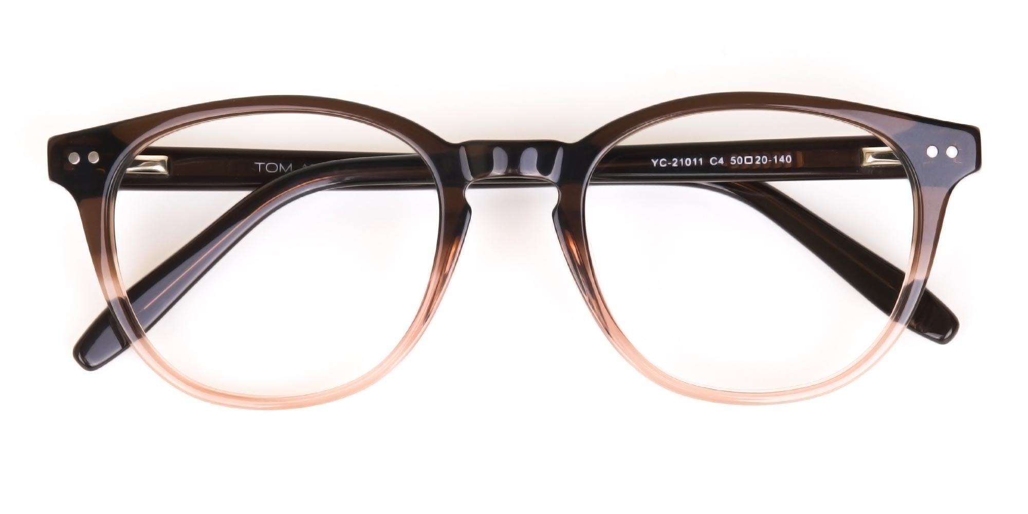 Mocha Brown & Crystal Beige Two-Tone Glasses-1