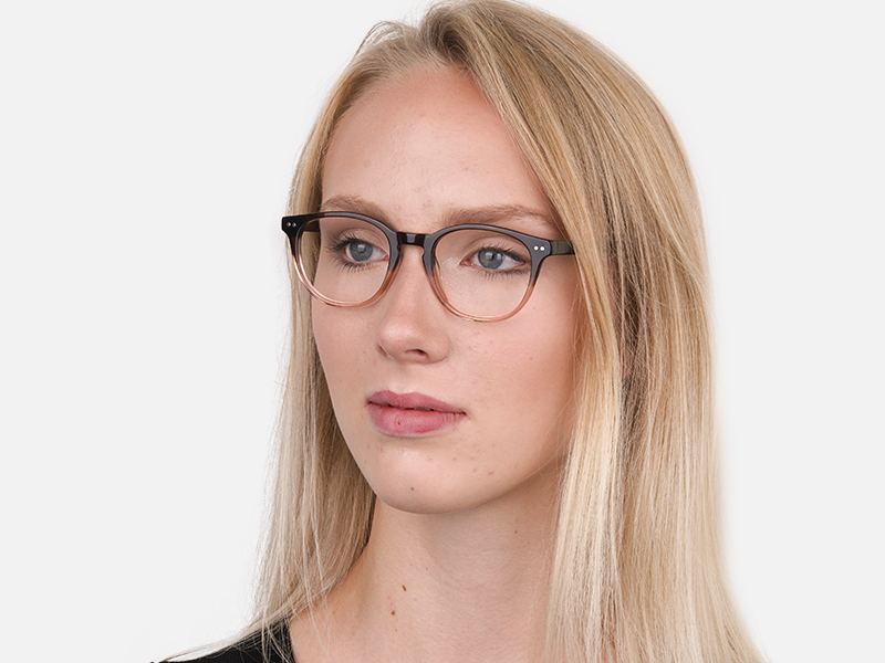 Mocha Brown & Crystal Beige Two-Tone Glasses-1