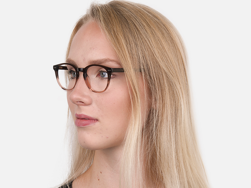 Mocha Brown & Crystal Beige Two-Tone Glasses-1