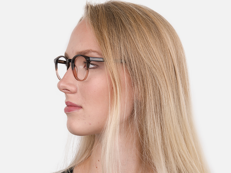 Mocha Brown & Crystal Beige Two-Tone Glasses-1