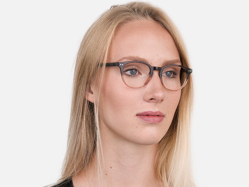 Mocha Brown & Crystal Beige Two-Tone Glasses-1