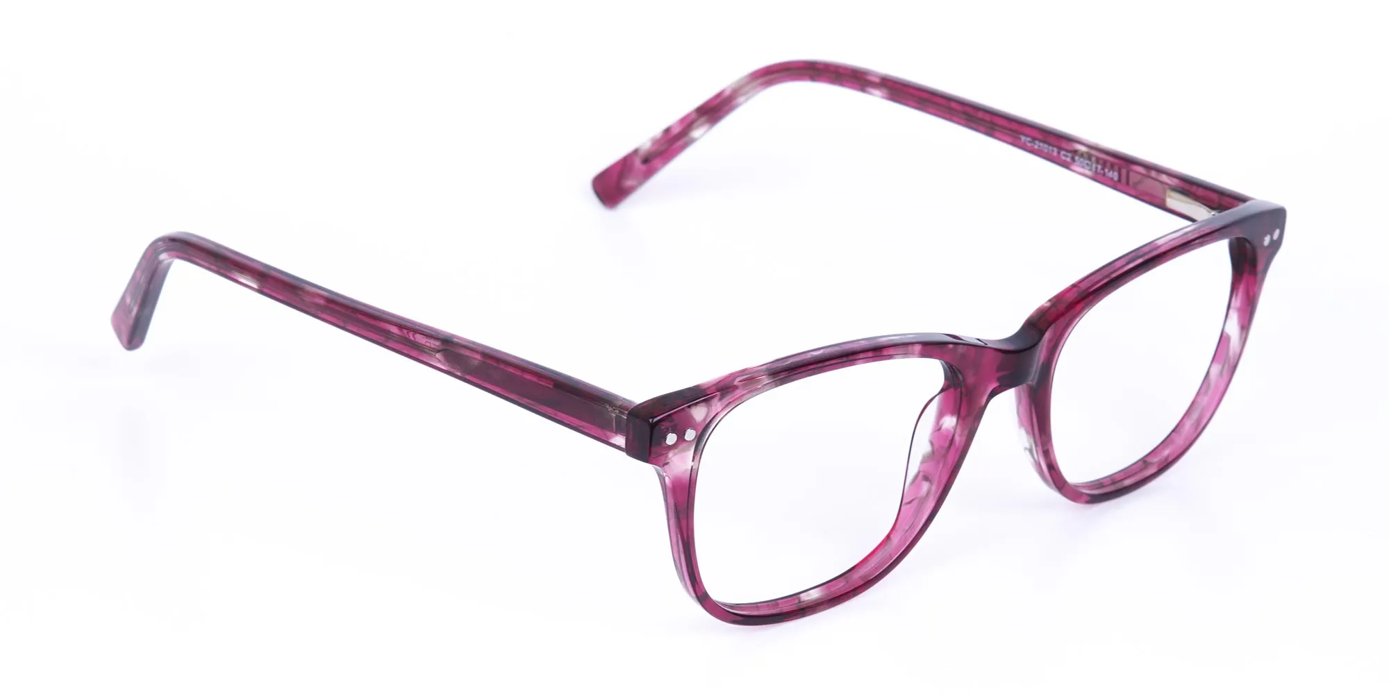 Rose Pink Marble Acetate Rectangular Glasses-2