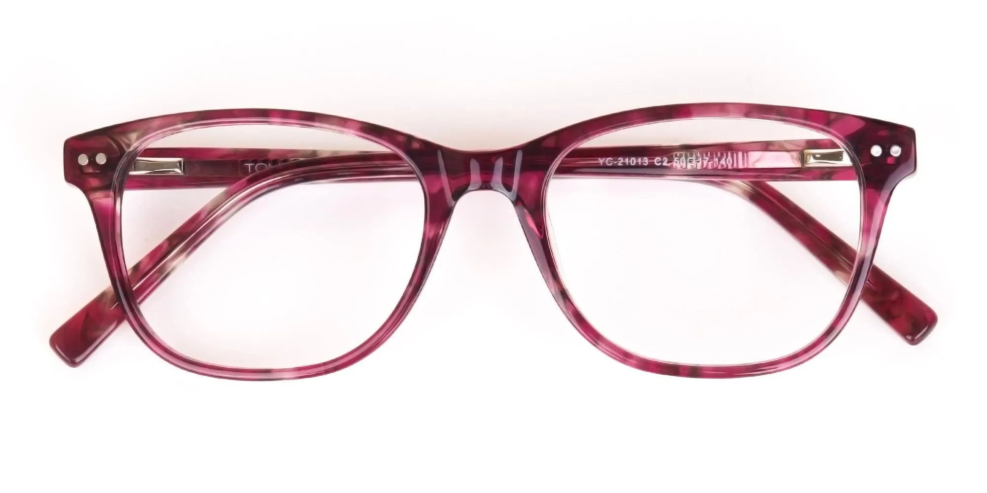 Rose Pink Marble Acetate Rectangular Glasses