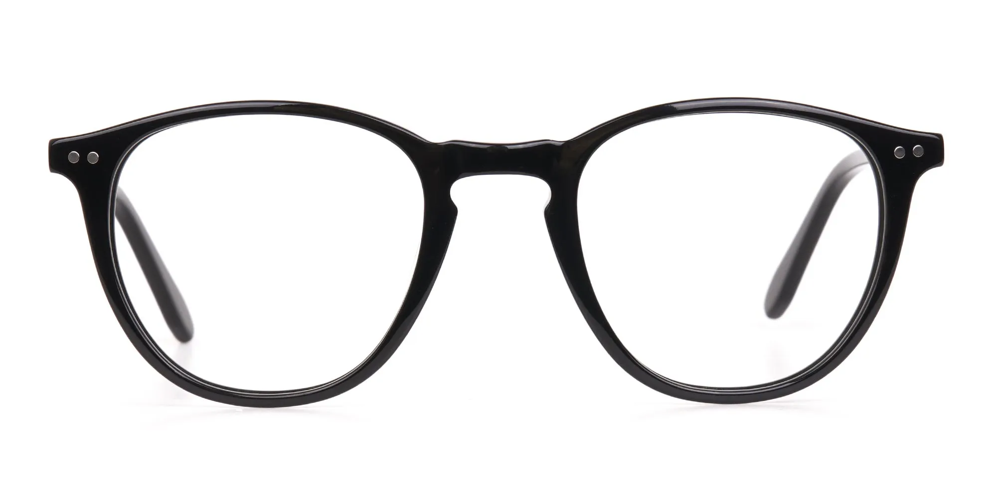 Black Acetate Square Glasses Unisex-2