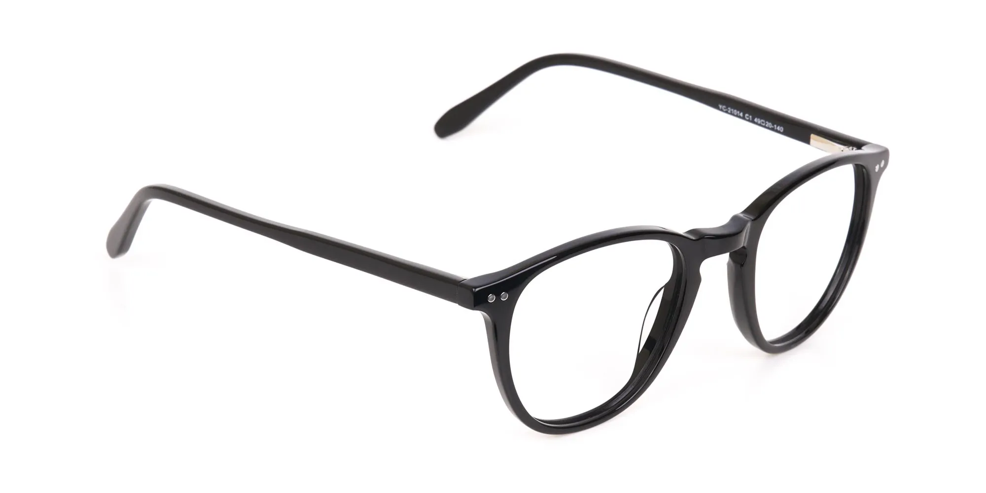 Black Acetate Square Glasses Unisex-2