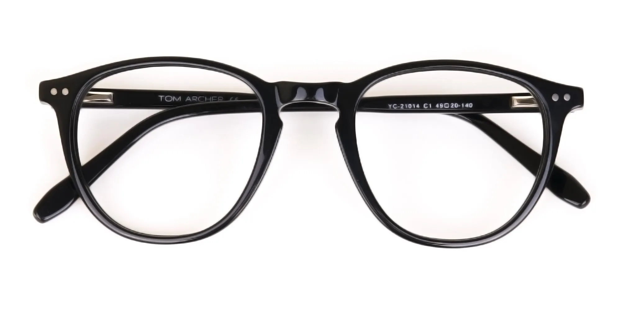 Black Acetate Square Glasses Unisex-2