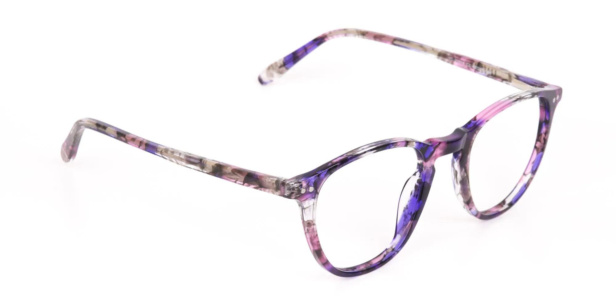 Purple & Rose Pink Tortoise Square Glasses-2