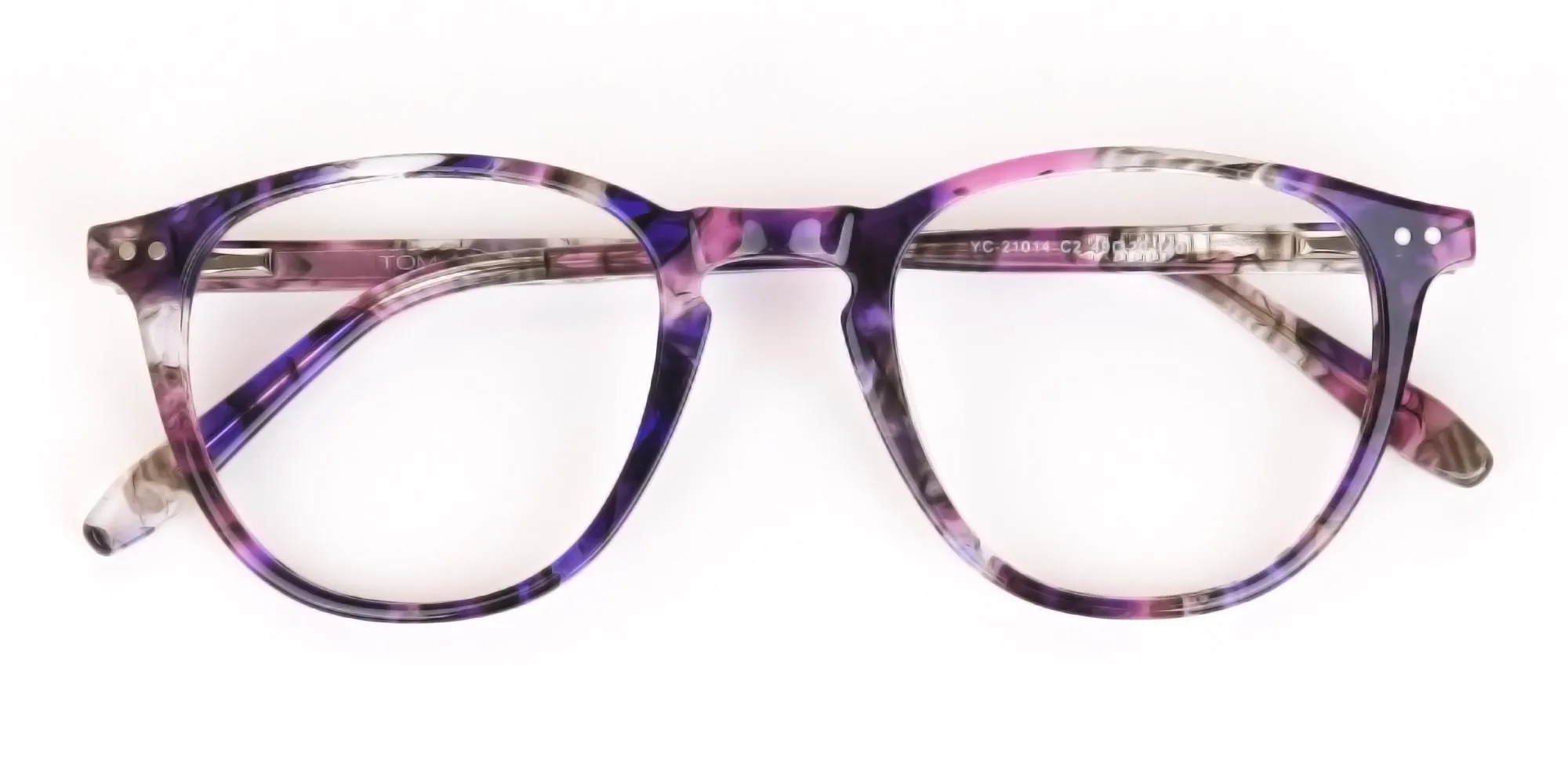 Purple & Rose Pink Tortoise Square Glasses-2