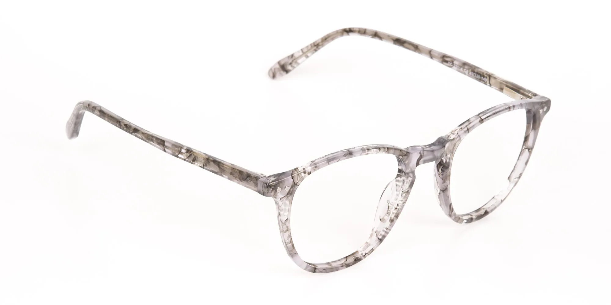Silver Grey Marble Acetate Wayfarer Glasses-2