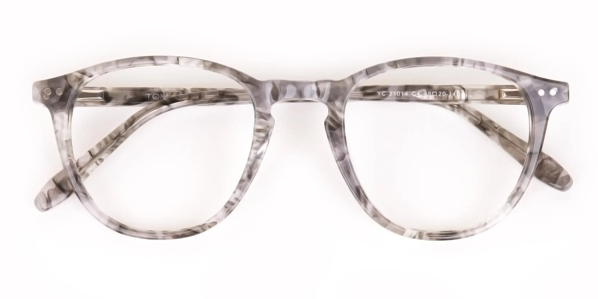 Silver Grey Marble Acetate Wayfarer Glasses-2